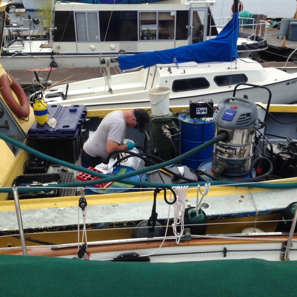 Felix Marine boat with polishing equipment 