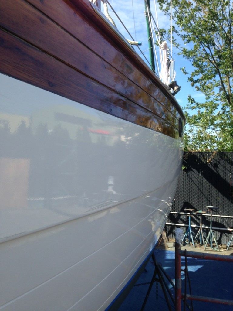 After polishing and waxing the hull.